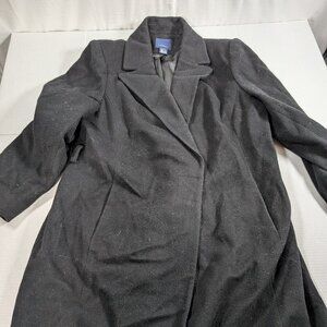 Venezia Size 14/16 100% Wool Over Coat Black **